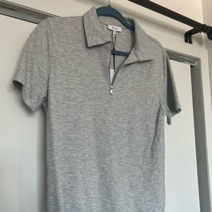Reiss XS knit SS polo, grey.